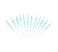 Yardwe 12pcs Blue Acrylic Twisted Icicle Drop Christmas Tree Ornament with Glossy Finish, Easy to Hang and Resistant to Breakage, for Outdoor and Office Winter Holiday Decorations