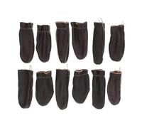Yardwe 12Pcs Cowhide Sewing Thimbles Finger Protectors Knitting Guards Cut Resistant Breathable Lightweight Finger Cots for Crafting Sewing Work Random Color Random Color