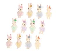 Yardwe 12pcs Cute Stuffed Bunny Adorable Rabbit Doll Ornaments Soft and Snuggly Stuffed Animal Easter Celebrations