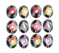 Yardwe 12pcs Cute Vinyl Record Refrigerator Magnets with Soft Magnetic Design and Synthetic Resin Material, Aesthetic Music Themed Fridge Stickers for Office Or Party Decorations