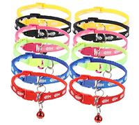Yardwe 12pcs Delicate Adjustable Pet Collar Bells Soft Neck Collars for Dogs and Cats for Holiday Parties and Everyday Wear