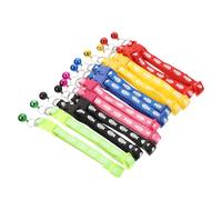 Yardwe 12Pcs Fish Print Pet Dog Collar Adjustable Decorative Cat Collar with Bell Soft Supple Comfortable for Puppies and Cats Household Pet Supply