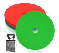 Yardwe 12pcs Football Training Flat Disc Spot Markers Set for Skill Enhancement and Versatile Usage, Made of Sturdy Pe Material, for Soccer Drills and Exercises on Hard Surfaces