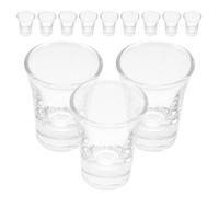 Yardwe 12pcs Glass Communion Cup 10ml Mini Chalice for Standard Trays | Thick Base, Easy to Clean, Design, for Home Communion, Family Gatherings, and Volunteers