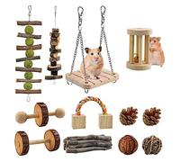 Yardwe 12pcs Hamster Toy Molar Plaything for Pets Fun Activity Ladder and Chew Toys for Hamsters and Other Animals