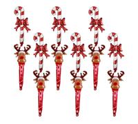 Yardwe 12pcs Inch Red Handheld Christmas Balloon with Aluminum Foil Material Featuring Candy Cane and Reindeer Head Design, Easy to Carry Festive Xmas Decoration for Bedroom or Yard Party
