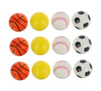 Yardwe 12Pcs Mini Sports Balls Soft PU Foam Basketball Soccer Tennis Squeeze for Party Favors for Boys and Elastic Fun