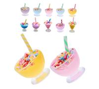Yardwe 12Pcs Miniature Ice Cream Cup Models Realistic Resin Dessert Props for Dollhouses Kitchen Decor Cake Toppers Photography Accessories and Pretend Play