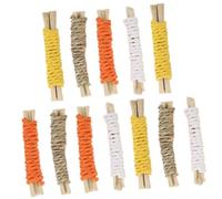 Yardwe 12pcs Natural Molar Rod Chew Toys for Small Pets Rabbit Guinea Pig and Hamster Promotes Dental Playtime Includes Bamboo and Sticks