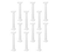 Yardwe 12pcs White Mini Roman Pillar Sculptures Plastic Decorative Columns with Artistic High Realism for Wedding Table Decoration and Home Decor Micro Landscape Ornament