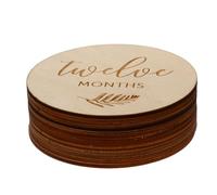 Yardwe 12pcs Wooden Baby Monthly Cards Wood Discs Photo Props Without Burr for Newborns Commemoration to Capture Memories and Photograph Baby's Growth