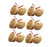 Yardwe 12pcs Wooden Spanish Castanets Hand Clapper for Boys and Girls Musical Educational Percussion Instrument Hand Clappers Crisp Sound for Christmas