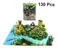 Yardwe 130Pcs Model Set Table Simulation Soldiers for Play and Sand Tables Vividly Designed Action Figures Construction for Creative Scenes