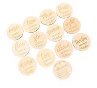 Yardwe 13pcs Wooden Cards Newborn Photography Discs Unique Photo Prop for Monthly Tracking Premium Quality Discs for Every Mom Keepsake