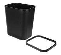 Yardwe 15l Garbage Can Plastic Trash Bin for Kitchen and Home, Simple to Clean Waste Basket Designed for Narrow Spaces, Compact Black Trash Can Suitable for Office and Dormitory