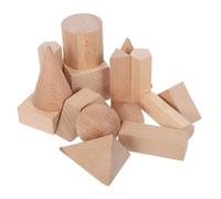 Yardwe 15pcs Building Blocks Unfinished Wood Cubes for Educational Stem Math Sorting Safe Beechwood Design for Skill Development