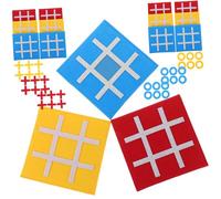 Yardwe 15Pcs Interactive Ticktacktoe Game Portable Felt Board for Adults Family Fun with Vibrant Colors for Travel Critical Thinking Skills