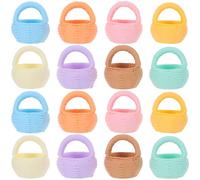 Yardwe 16pcs Miniature Basket: 1" Small Woven Easter Baskets, Dollhouse Furniture Accessories, Decorative Model for Kids Pretend Play & Home Party Decoration