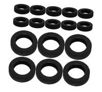 Yardwe 16pcs Noiseless Silicone Luggage Wheel Covers Wear-Resistant Spinner Protector Sleeves for Suitcase and Office Chair Casters Fit Black