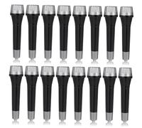 Yardwe 16pcs Pretend Stage Microphones Props for Black Plastic Fake Microphones for Costume Play Karaoke Creative Confidence Building Entertainment