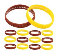 Yardwe 16pcs Silicone Wristbands Bulk with Unique Sanskrit Design Flexible Soft Silicone Bracelets for Sports Party Favors Lightweight Comfortable Fit for Men Women