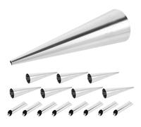 Yardwe 16pcs Stainless Steel Croissant Molds for Baking with Cone Shape, Rust Resistant and Easy to Maintain, for Making Desserts and Appetizers