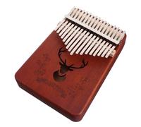 Yardwe 17 Keys Solid Kalimba Thumb Piano Portable Beginner Musical Instrument for Home School Performance Relaxation Sound with present Bundle Vintage Forest Deer