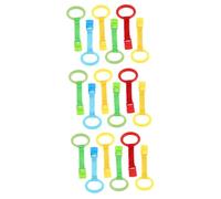 Yardwe 18pcs Crib Hanging Pull Rings Boys and Girls Walking Learning Tools Nursery Cot Ring Stand for Boy Girl Bed Play Gym Walking Safety Style