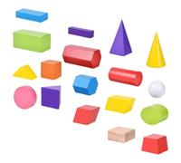 Yardwe 18pcs Multicolored Geometric Building Blocks Set Educational Stackable for Preschool Learning for Developing Creativity and Logic Skills
