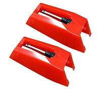 Yardwe 1Pair Red Vintage Gramophone Stylus Replacement High Grade Needle for Turntable Easy Installation for Vinyl Record Players