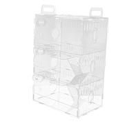 Yardwe 1pc Acrylic Hamster Cage Portable Small Chinchilla Villa Three Layers for Small Animals to Roost and Play and Easy to Clean