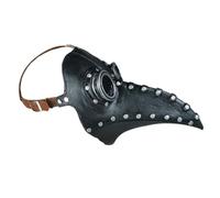 Yardwe 1pc Beak Mask for Halloween Party PU Leather Decorative Mask with Silver Nails Steampunk Plague Doctor Costume Accessory for Festivals Cosplay Themed Events
