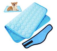 Yardwe 1pcs Dog Cooling Bandana Ice Silk Mat Summer Cooling Neck Wrap and Blanket for Small Medium Dogs Lightweight Breathable Wear-resistant for Indoor and Outdoor Activities