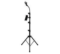 Yardwe 1set Adjustable Floor Standing Microphone Stand Telescopic Mic Holder for Stage Karaoke Live Broadcasts Portable Tripod Design Easy to Install Transport
