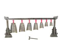 Yardwe 1set Antique Single Layer Chimes Unique Desktop Percussion Instrument for Indoor Decor Vintage Plated Design Carved Patterns Sound and Lightweight Construction