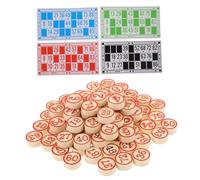 Yardwe 1Set Bingo Game Supplies Party Bingo Chess Pieces Number Cards for Game Gatherings Fun Interactive Board Game for All Ages