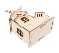 Yardwe 1Set DIY Solar Windmill Kit Unfinished Science Project for Fun Stem Activity to Explore Solar Energy Easy Assembly for Parent Interaction
