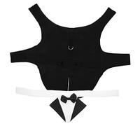 Yardwe 1set Dog Tuxedo Wedding Outfit Formal Costume Bow Tie Bandana for Dogs for Parties Birthdays Christmas and Special Occasions