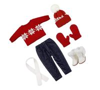 Yardwe 1Set Doll Christmas Outfit Winter Costume with Sweater Pants Hat Gloves Shoes Scarf Cute Doll Accessories for Holiday Parties and DIY Dress Up Fun