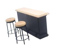 Yardwe 1Set Mini House Props Set of Mini Bar Counter with Mini House Stools Vivid Dollhouse Adornments for Creative Play and Parent Interaction