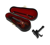 Yardwe 1Set Miniature Violin Model Basswood Musical Ornament for Home Decor Desktop Adornment for Music Lovers and Photography Props