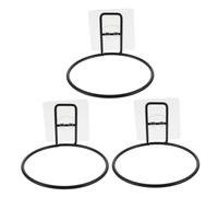 Yardwe 1Set Punch Dog Bowl Bracket Self Adhesive Wall Hanging Pet Bowl Holder Durable and Design for Cats and Dogs Height for Comfortable Mealtime Black