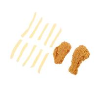 Yardwe 1Set Simulation Food Decor PVC Realistic Chicken Wings Chicken Legs French Fries Models for Pretend Play Home Decoration Photography Props