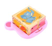 Yardwe 1Set Wooden Animal Block Puzzles for Educational Cognitive Cube Puzzle Safe Smooth Surface Develops Shape Recognition Memory Skills Portable Fun Learning Tool