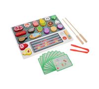 Yardwe 1Set Wooden Barbecue Playset for Interactive Cooking Simulation with Realistic Grill Food Items for Imaginative Play Role Playing Fun