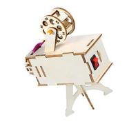 Yardwe 1Set Wooden DIY Projector Educational Science Kit for Engaging Family Activity User Friendly Design Develops Communication Skills Teaches Light Principles