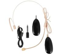 Yardwe 2.4g Head-mounted Wireless Microphone Amplifier Speaker with Invisible Mic Clip, Black Wireless Headset Mic for Speech, Teaching and Outdoor Amplification