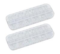 Yardwe 2 Boxes Summer Ocean Nail Charms 3d Resin Shells Sea Stars Pearls Coconut and Palm Tree Pieces for Nails, Easy Organization with 12-grid Design, for DIY Manicure and Daily Wear