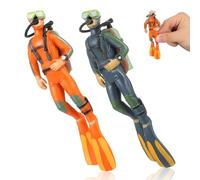Yardwe 2 Pack Miniature Diver Figurines Pvc Aquarium D Cor Ornaments Realistic Scuba Diver Figure Toys for Fish Tanks Landscape Ornament for Underwater Scene