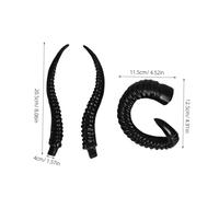 Yardwe 2 Pairs Realistic Faux Sheep Horns DIY Headband Animal Costume Accessories Soft Black RAM and Antelope Horns for Halloween Cosplay Theme Parties Unique Hair Decoration